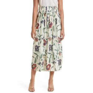 ISLA & WHITE NWT Almaviva Floral Silk Maxi Skirt Size L
